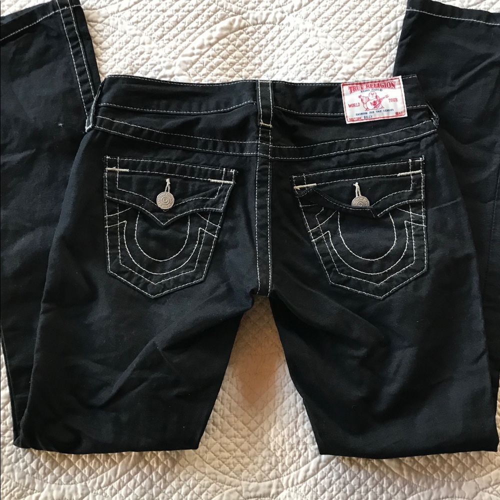 TRUE RELIGION BILLY DARK BLACK SKINNY